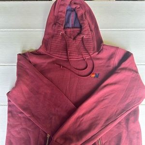 AV Ninja Pullover Hoodie in maroon.